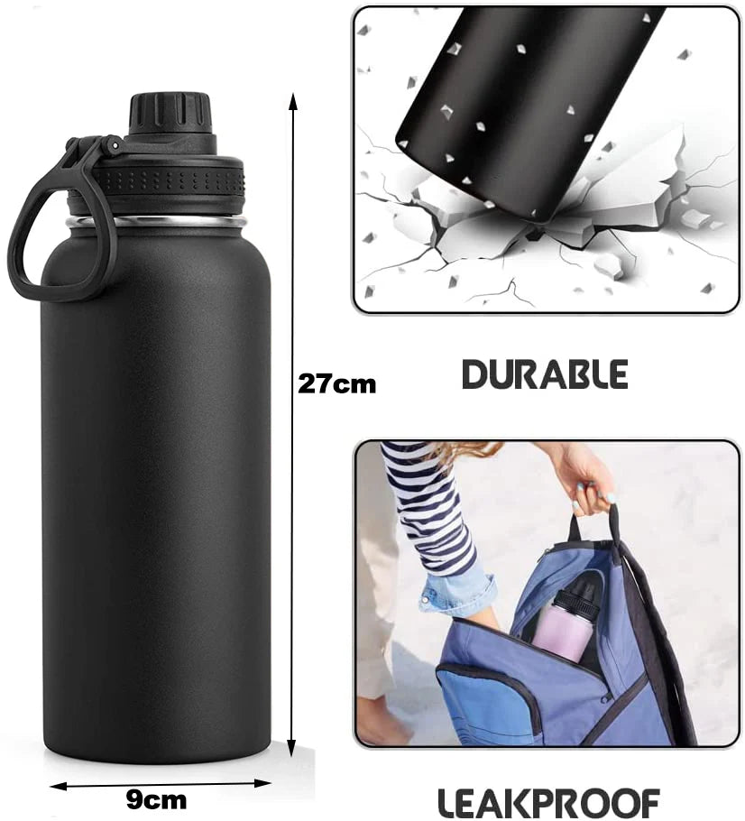 Borraccia sportiva in acciaio inossidabile da 1000 ml