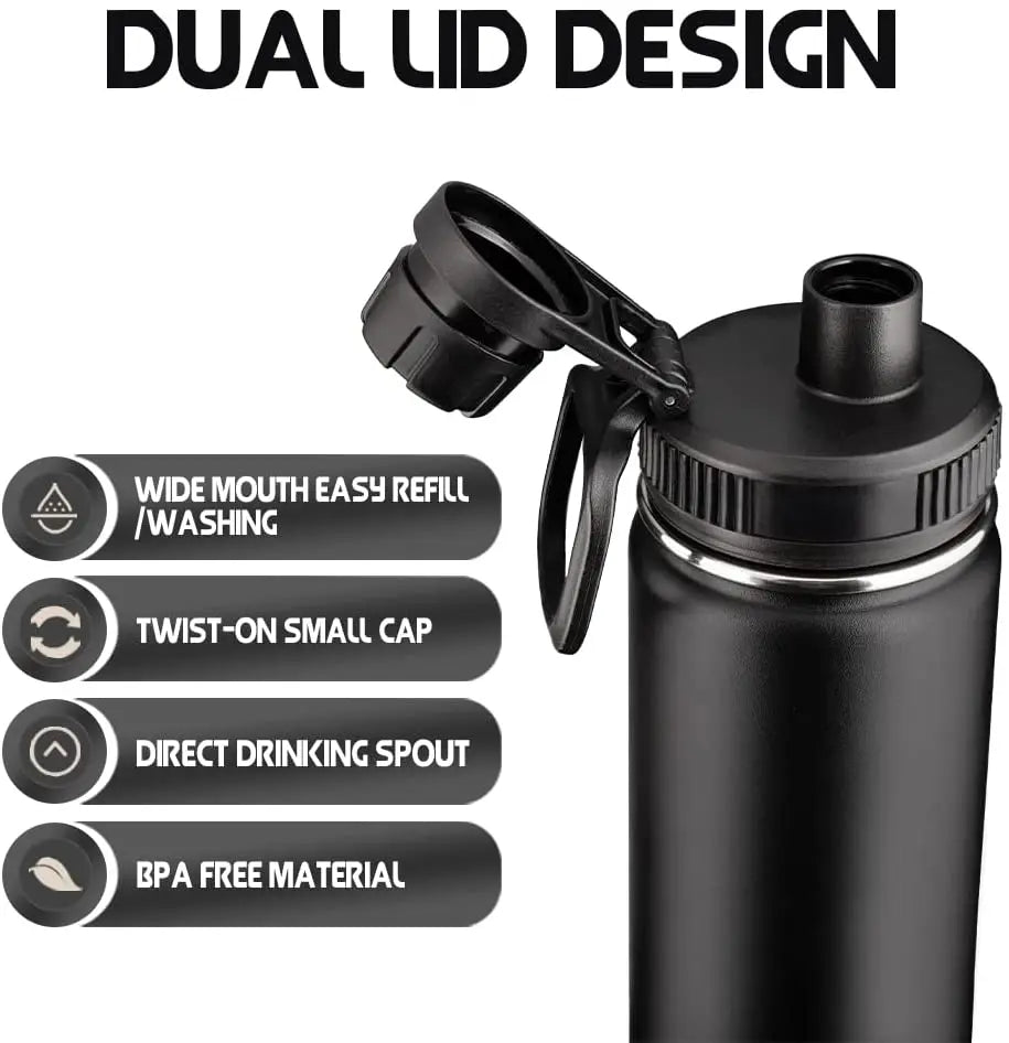 Borraccia sportiva in acciaio inossidabile da 1000 ml