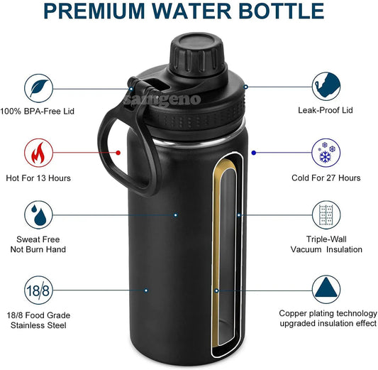 Borraccia sportiva in acciaio inossidabile da 1000 ml