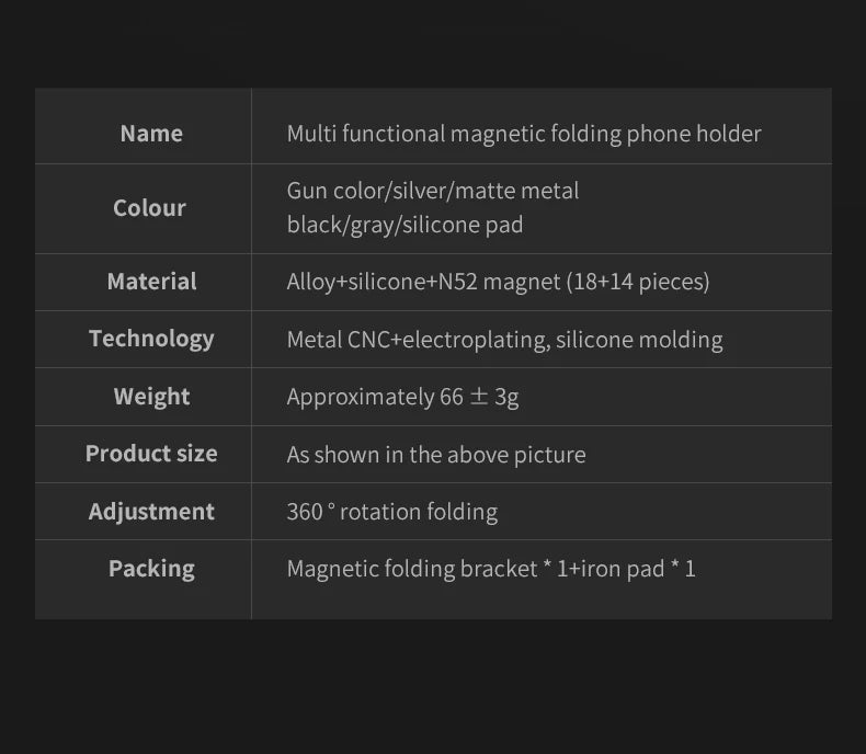 Supporto magnetico pieghevole per telefono